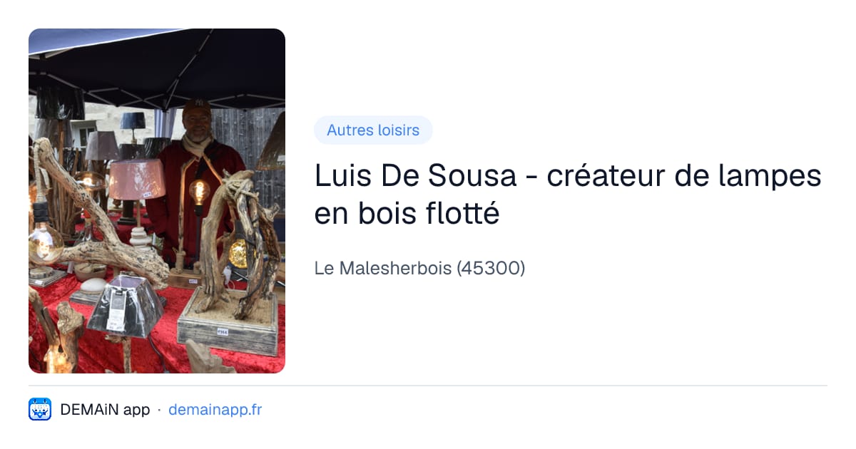 Luis De Sousa - créateur de lampes en bois flotté — Le Malesherbois