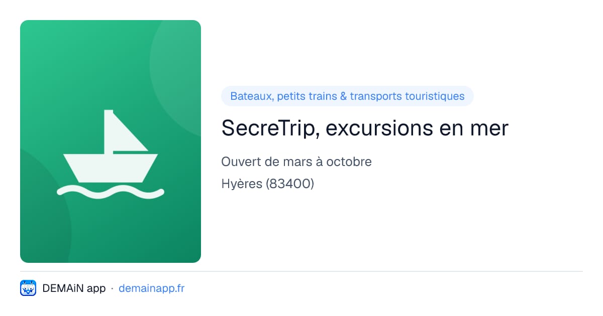 SecreTrip, excursions en mer — Hyères