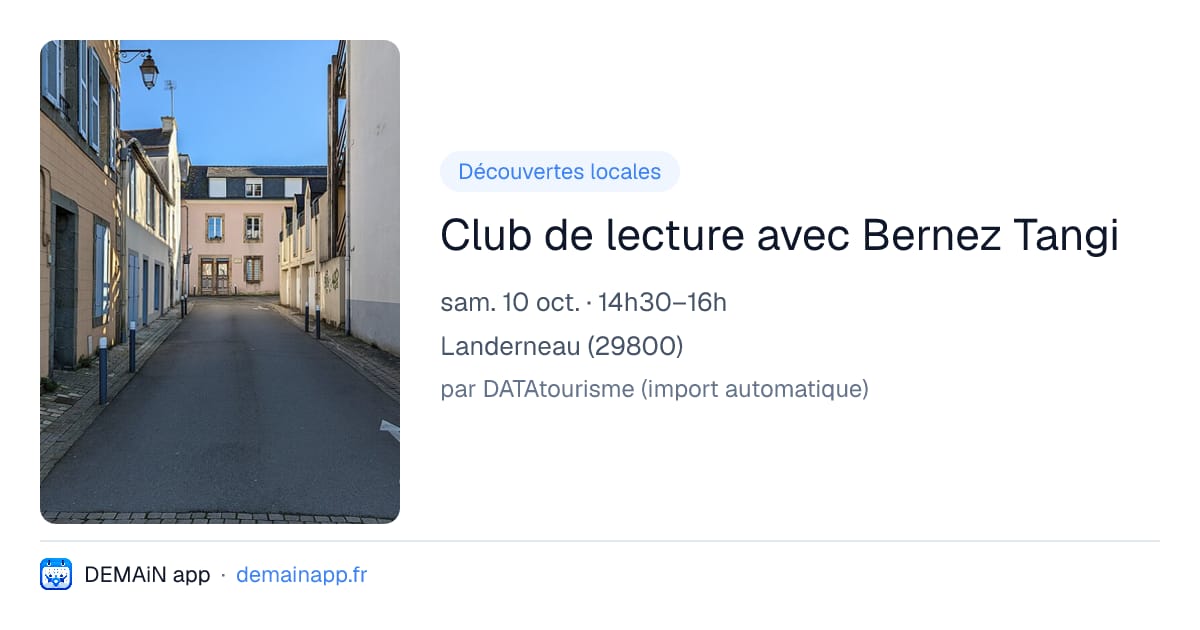 Club de lecture avec Bernez Tangi — Landerneau