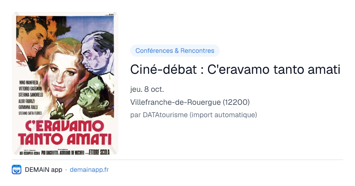 Ciné-débat : C'eravamo tanto amati — Villefranche-de-Rouergue