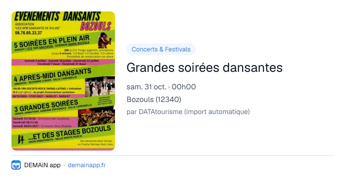 Grandes soirées dansantes — Bozouls