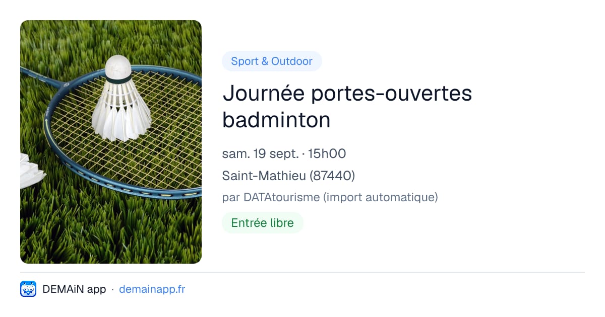 Journée portes-ouvertes badminton — Saint-Mathieu