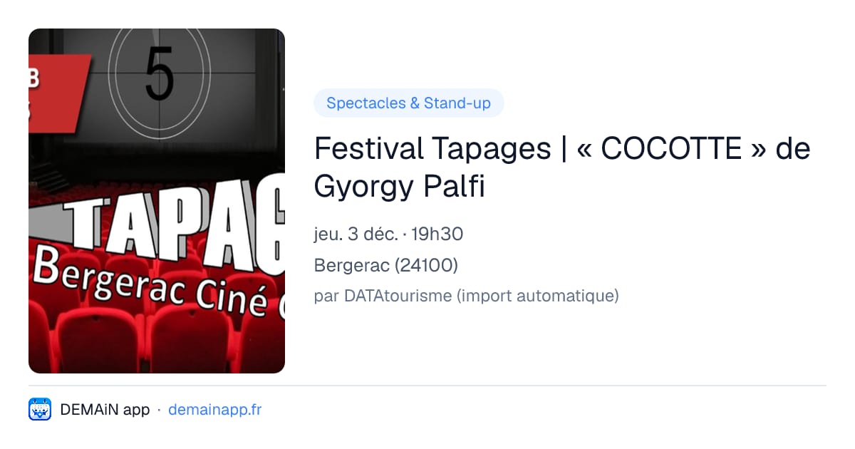 Festival Tapages | « COCOTTE » de Gyorgy Palfi — Bergerac