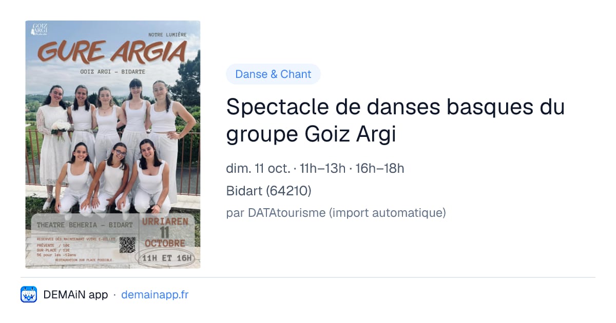 Spectacle de danses basques du groupe Goiz Argi — Bidart