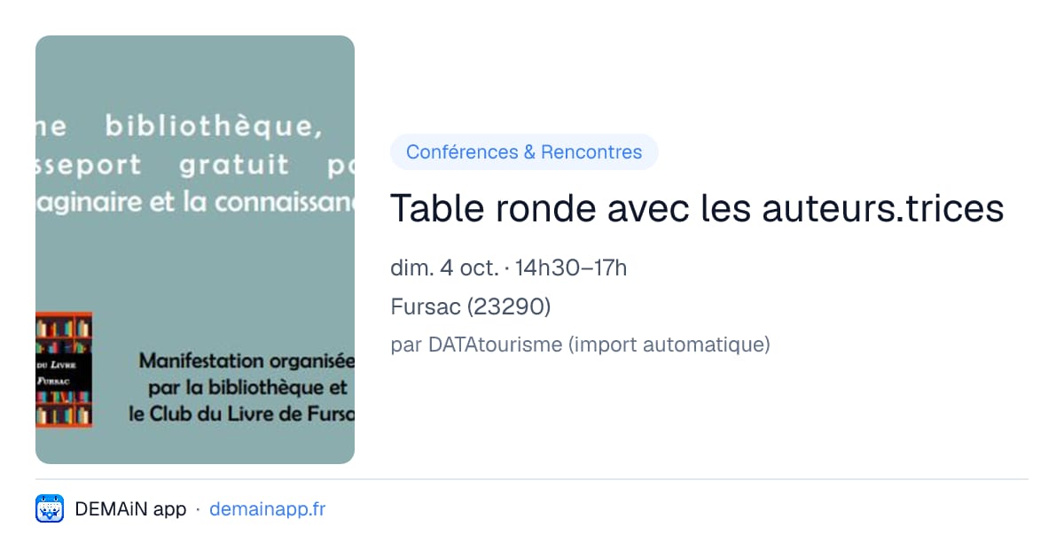 Table ronde avec les auteurs.trices — Fursac