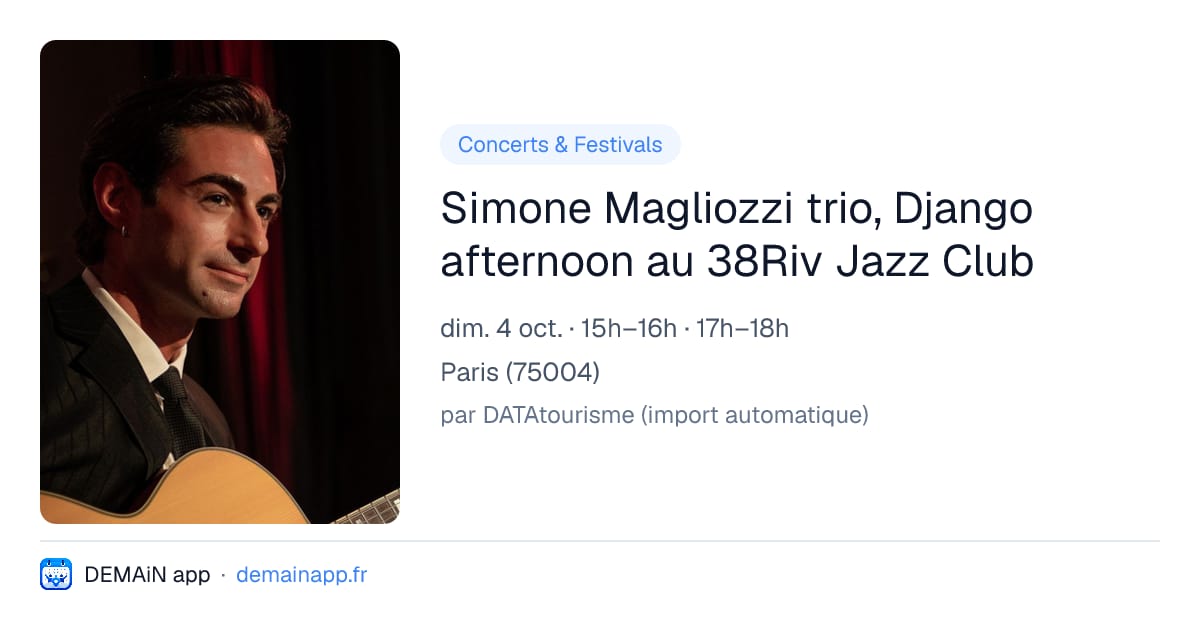Simone Magliozzi trio, Django afternoon au 38Riv Jazz Club — Paris