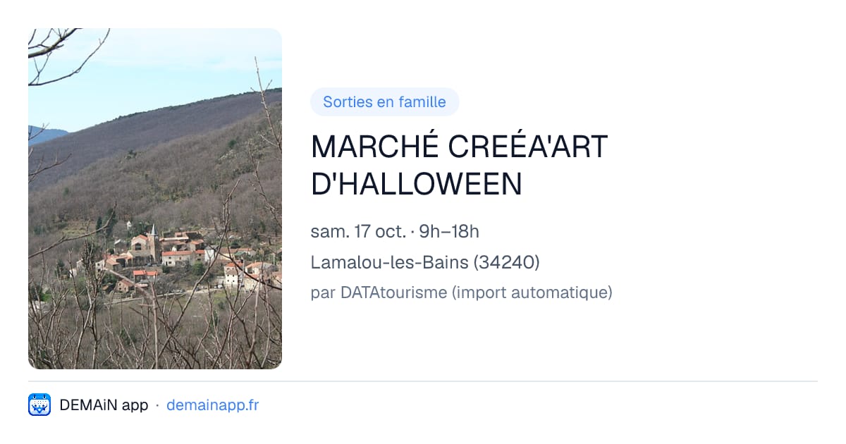 MARCHÉ CREÉA'ART D'HALLOWEEN — Lamalou-les-Bains