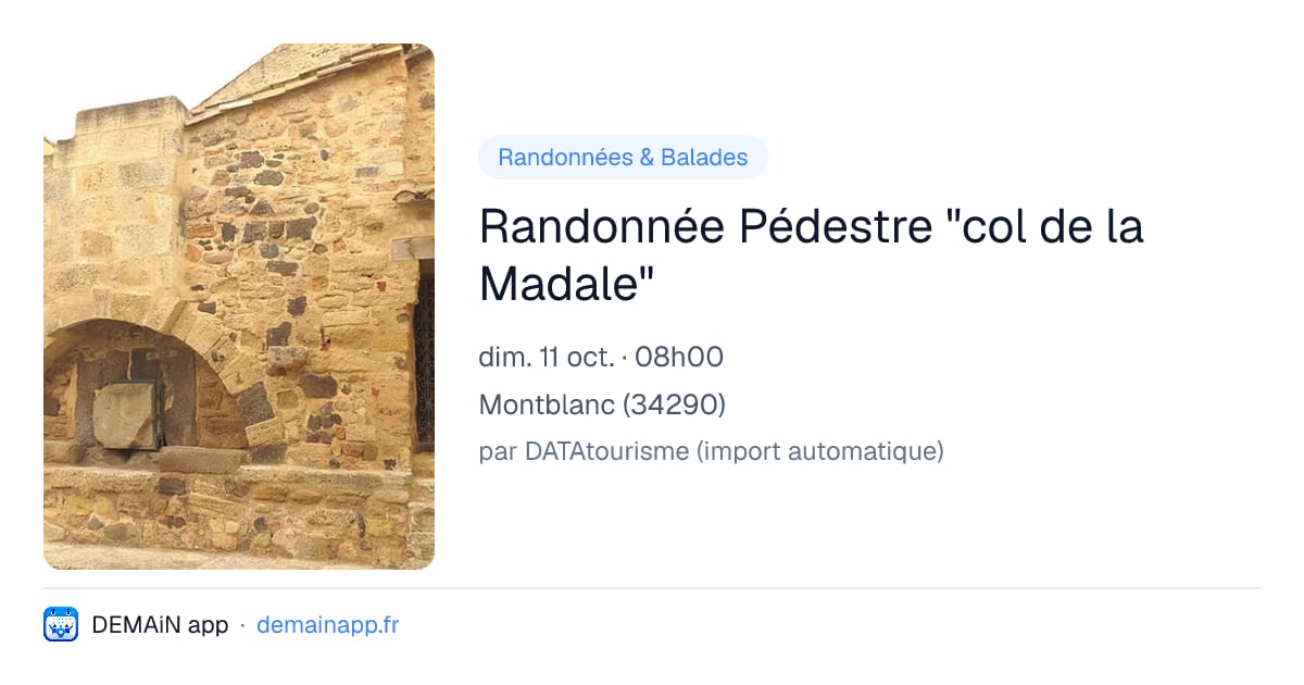 Randonnée Pédestre "col de la Madale" — Montblanc