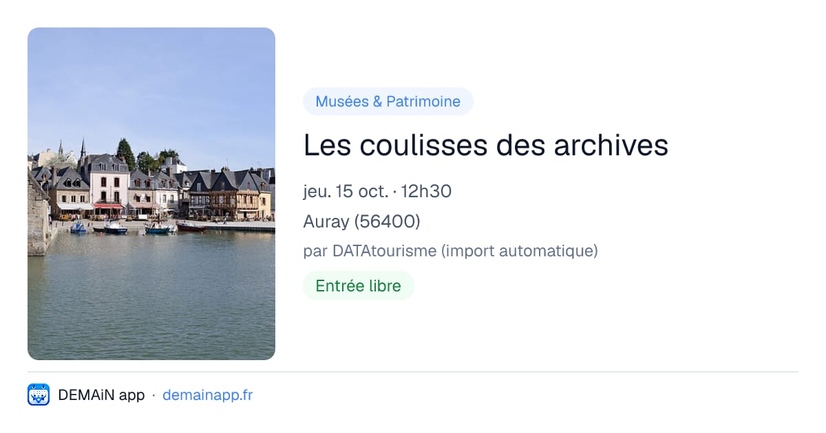 Les coulisses des archives — Auray