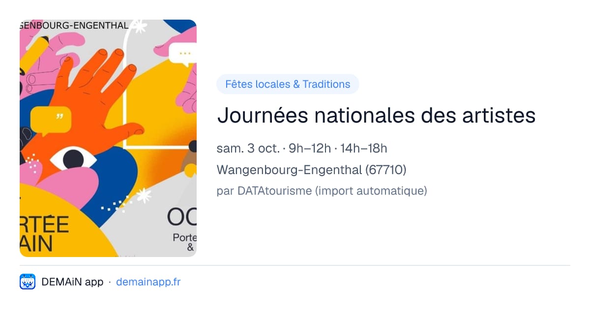 Journées nationales des artistes — Wangenbourg-Engenthal
