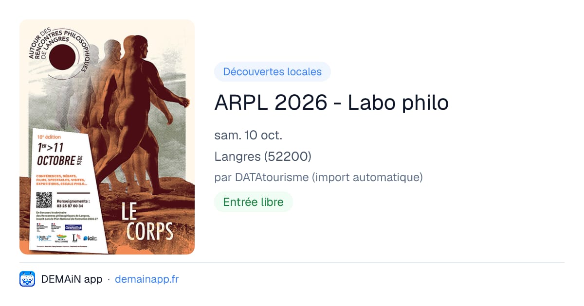 ARPL 2026 - Labo philo — Langres