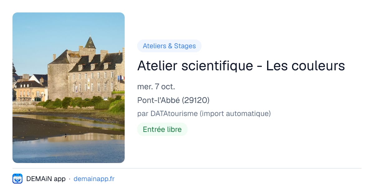 Atelier scientifique - Les couleurs — Pont-l'Abbé