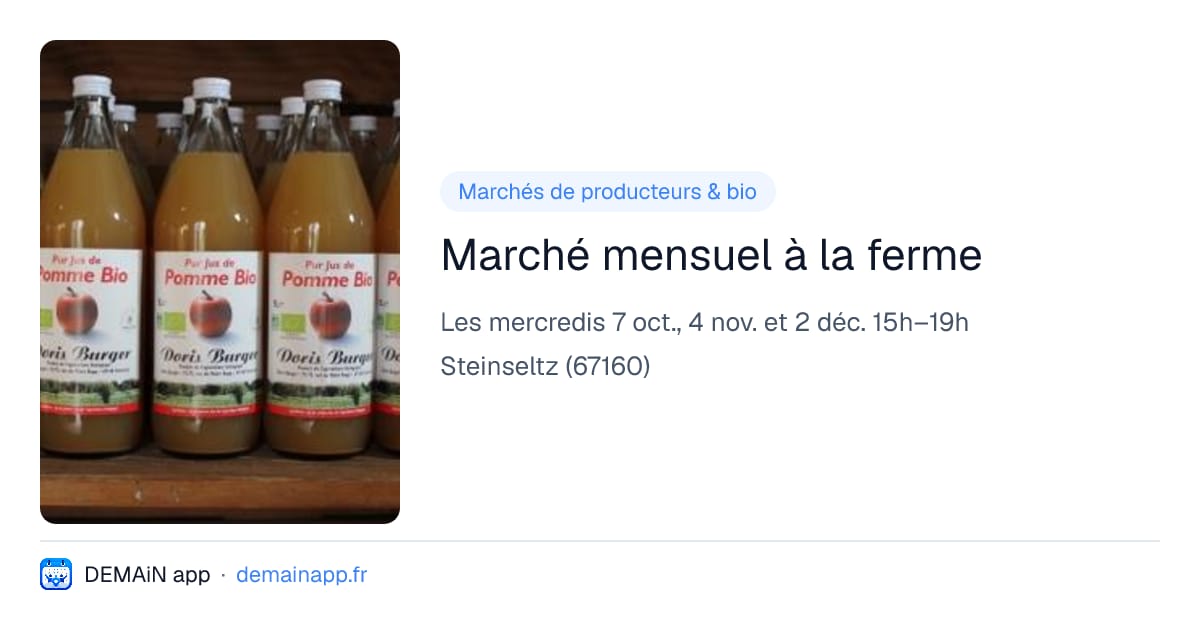 Marché mensuel à la ferme — Steinseltz