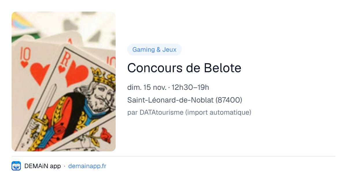 Concours de Belote — Saint-Léonard-de-Noblat