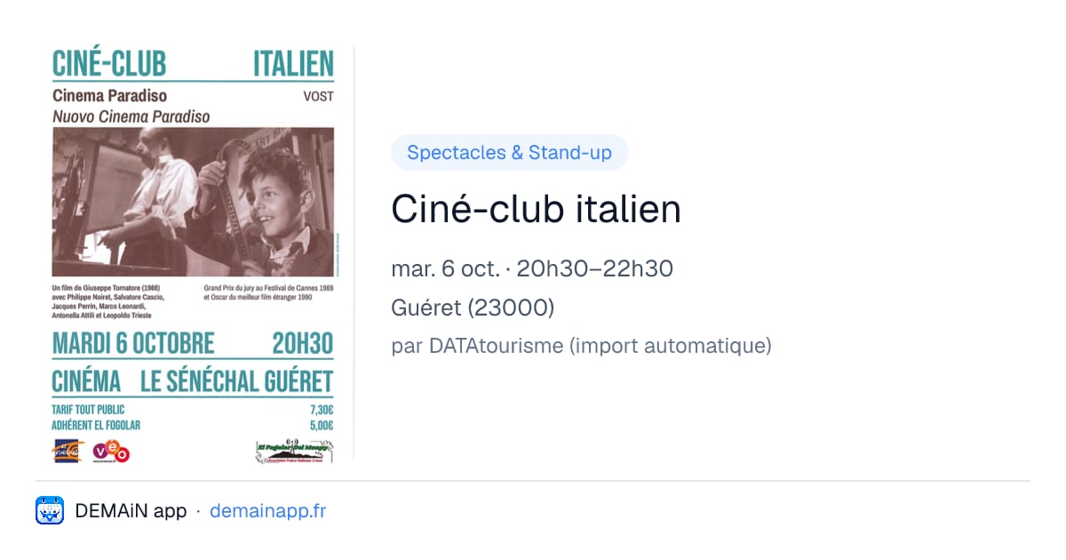 Ciné-club italien — Guéret