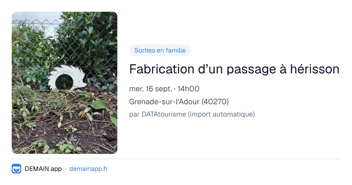 Fabrication d’un passage à hérisson — Grenade-sur-l'Adour