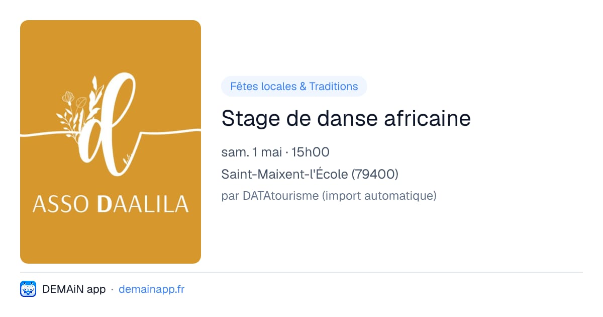 Stage de danse africaine — Saint-Maixent-l'École