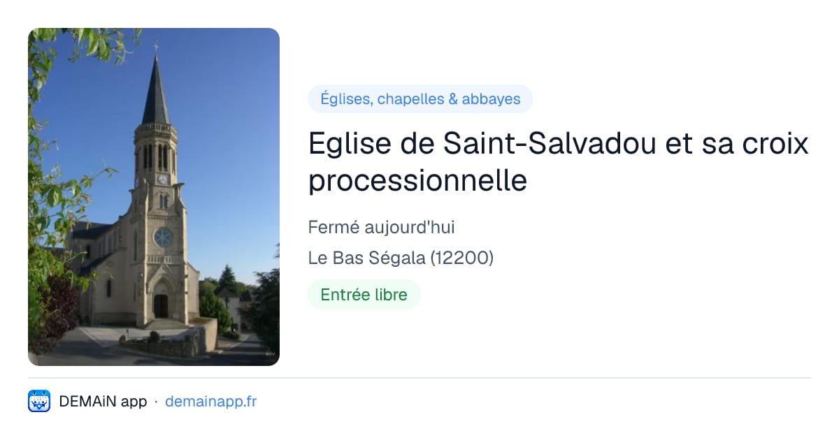 Eglise de Saint-Salvadou et sa croix processionnelle — Le Bas Ségala
