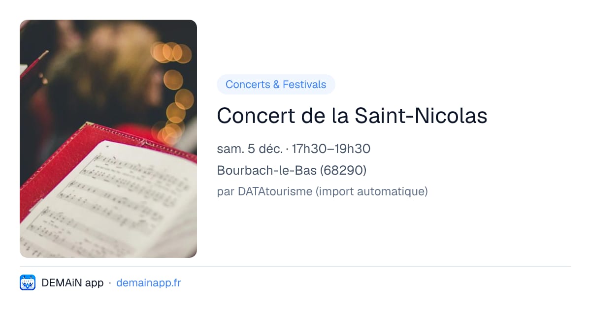 Concert de la Saint-Nicolas — Bourbach-le-Bas