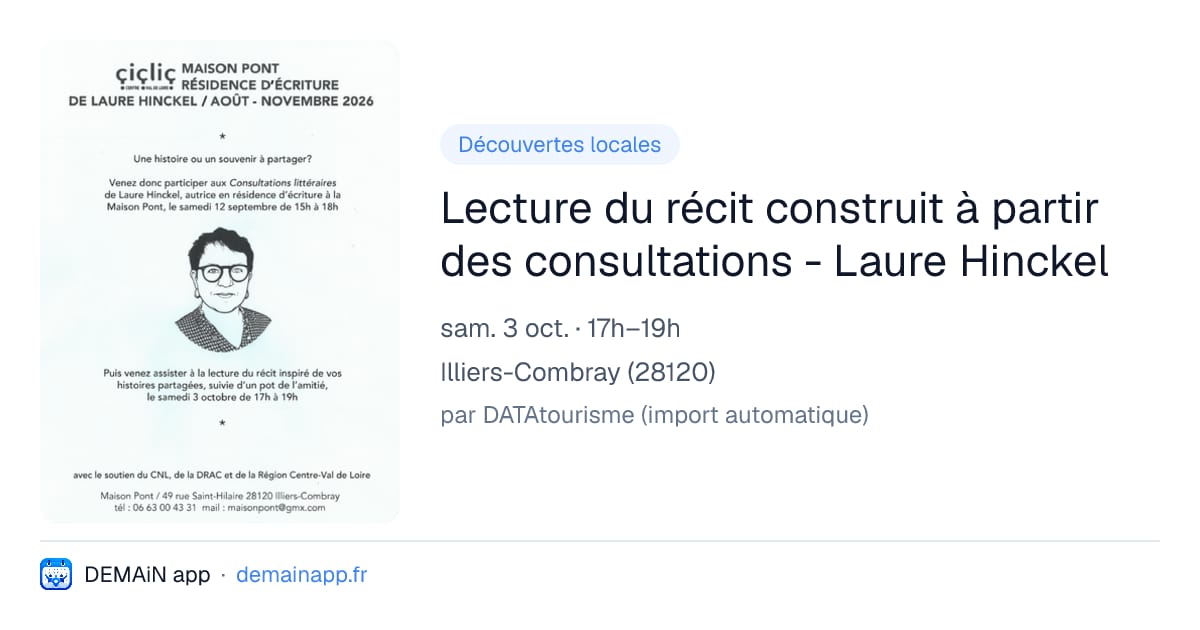 Lecture du récit construit à partir des consultations - Laure Hinckel — Illiers-Combray