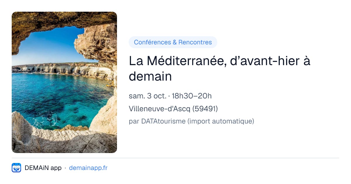 La Méditerranée, d’avant-hier à demain — Villeneuve-d'Ascq