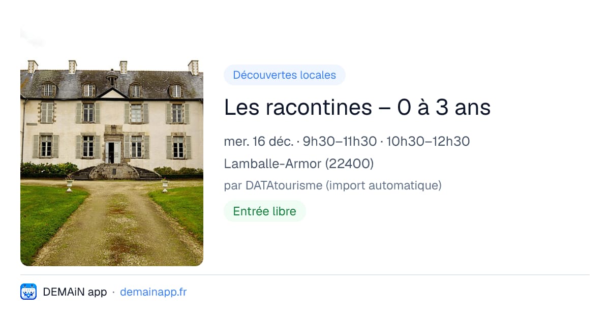 Les racontines – 0 à 3 ans — Lamballe-Armor