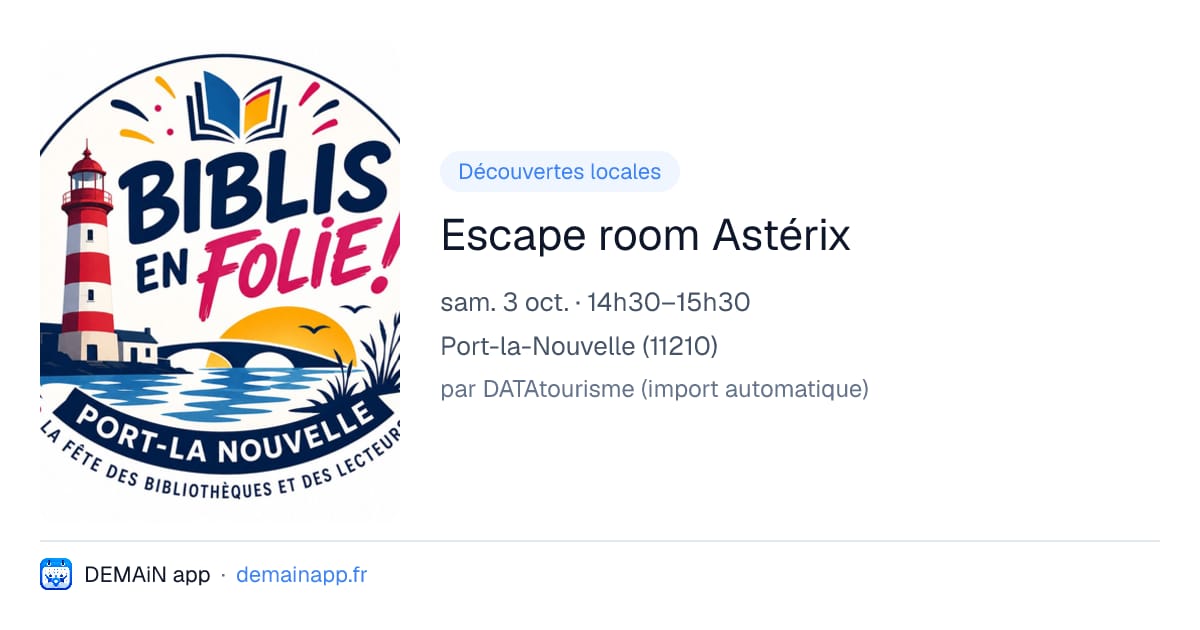 Escape room Astérix — Port-la-Nouvelle