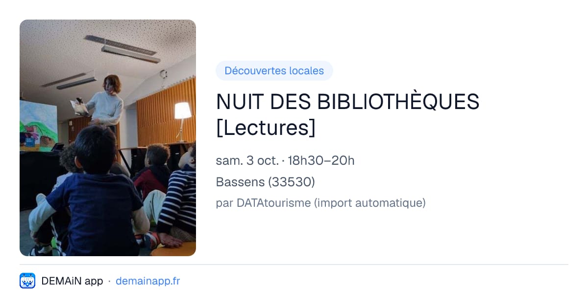 NUIT DES BIBLIOTHÈQUES [Lectures] — Bassens