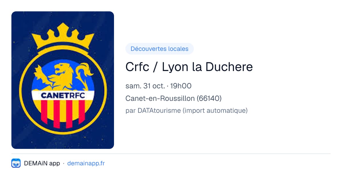 Crfc / Lyon la Duchere — Canet-en-Roussillon