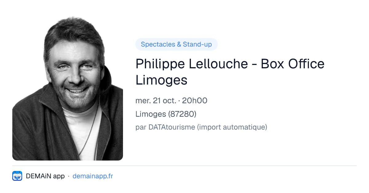 Philippe Lellouche - Box Office Limoges — Limoges