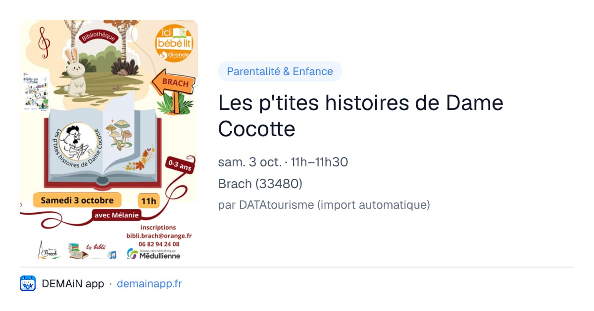 Les p'tites histoires de Dame Cocotte — Brach