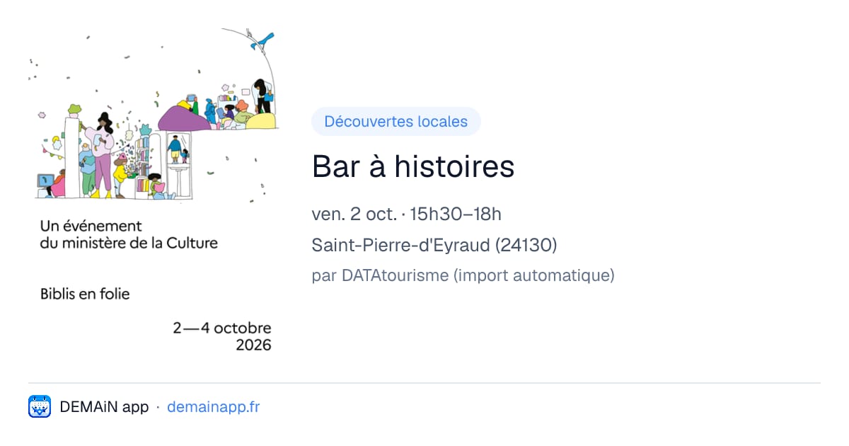 Bar à histoires — Saint-Pierre-d'Eyraud