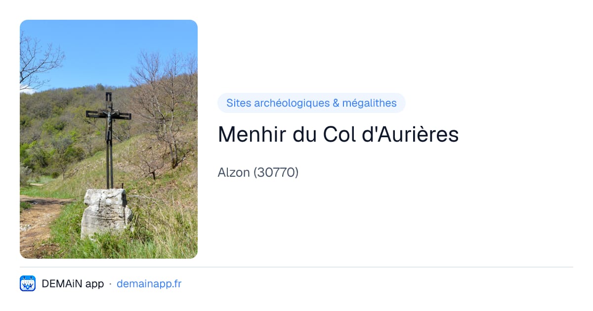 Menhir du Col d'Aurières — Alzon
