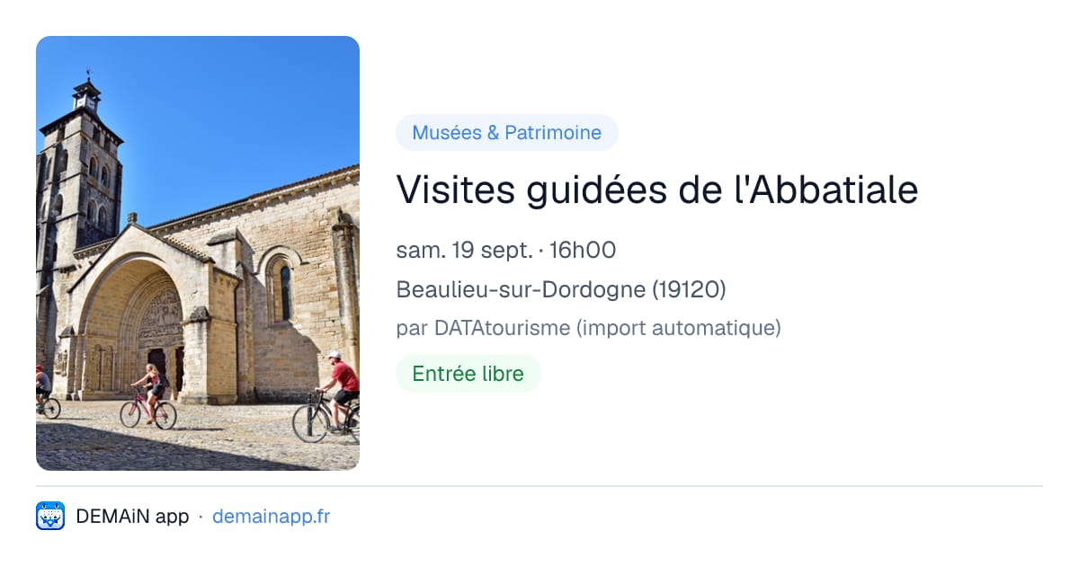 Visites guidées de l'Abbatiale — Beaulieu-sur-Dordogne