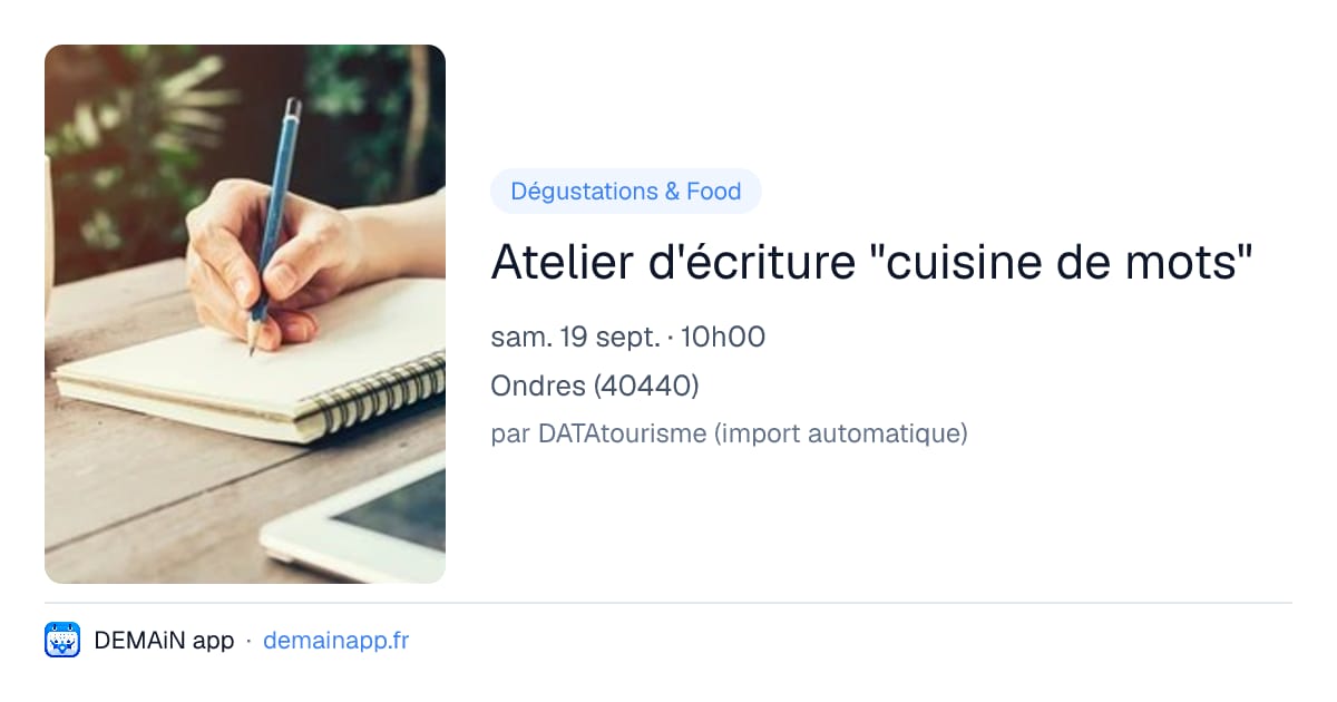 Atelier d'écriture "cuisine de mots" — Ondres