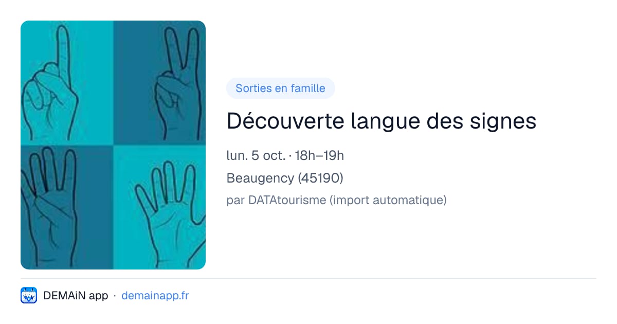Découverte langue des signes — Beaugency