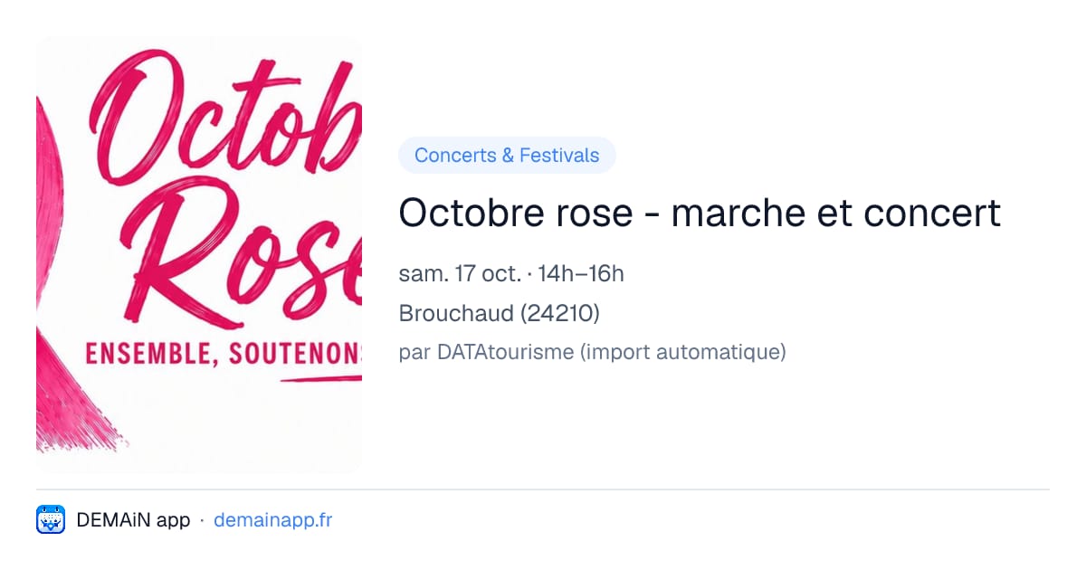 Octobre rose - marche et concert — Brouchaud