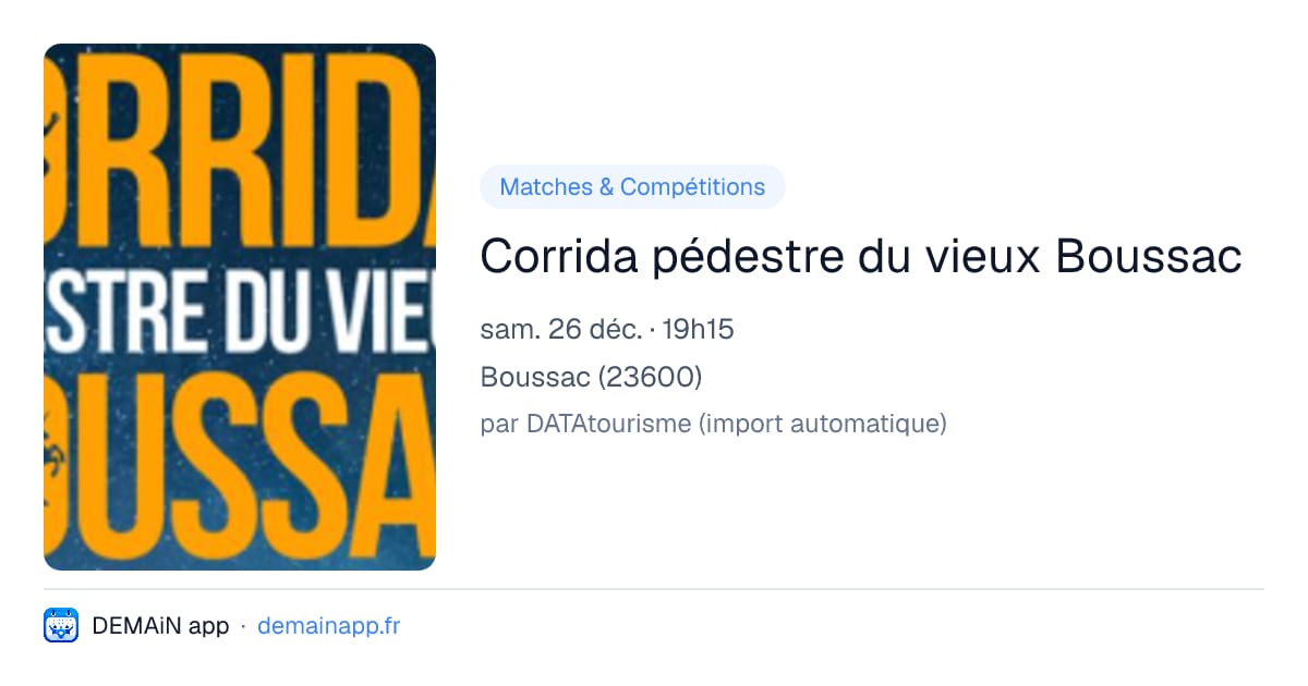 Corrida pédestre du vieux Boussac — Boussac