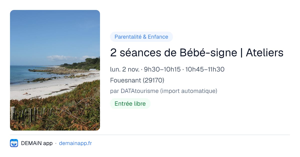 2 séances de Bébé-signe | Ateliers — Fouesnant