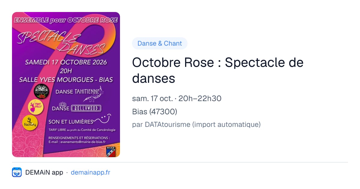 Octobre Rose : Spectacle de danses — Bias