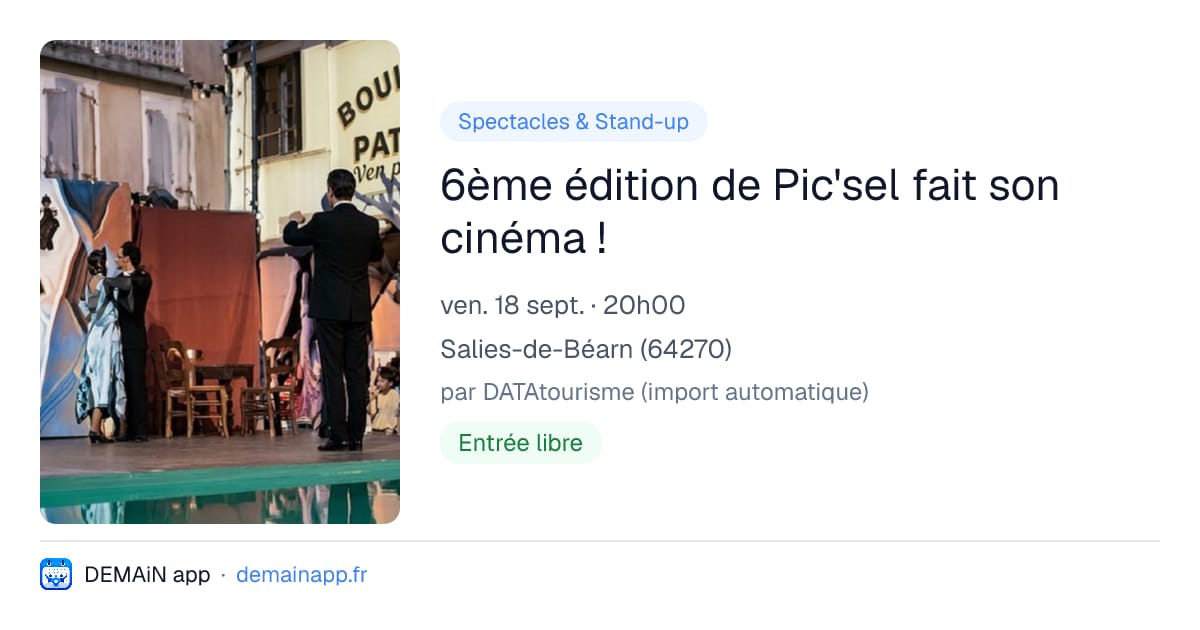 6ème édition de Pic'sel fait son cinéma ! — Salies-de-Béarn