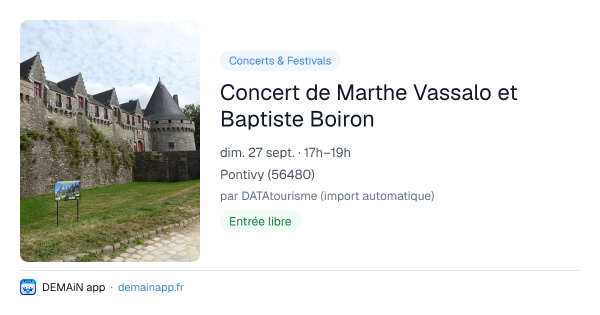 Concert de Marthe Vassalo et Baptiste Boiron — Pontivy