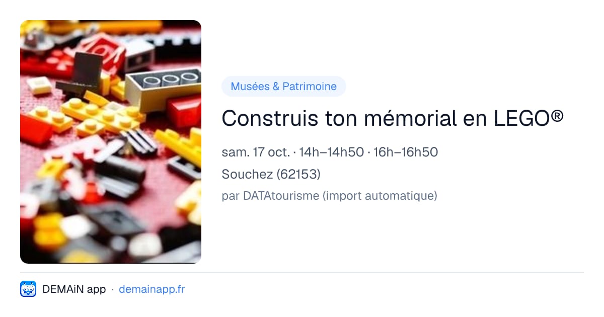 Construis ton mémorial en LEGO® — Souchez