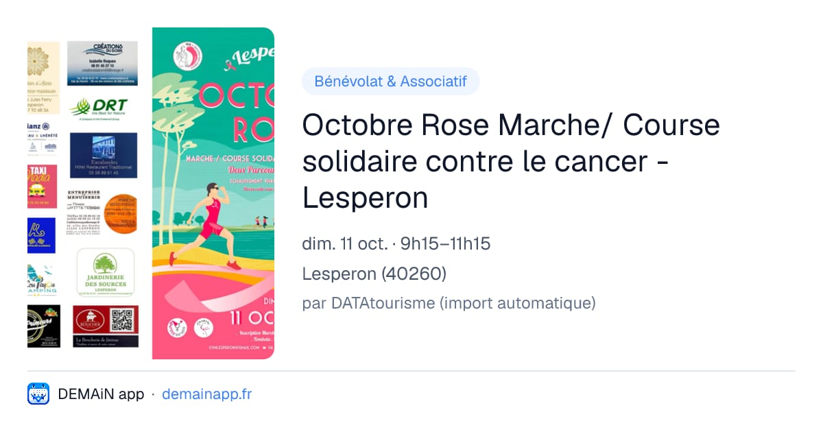 Octobre Rose Marche/ Course solidaire contre le cancer - Lesperon — Lesperon