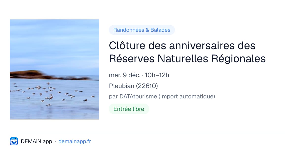 Clôture des anniversaires des Réserves Naturelles Régionales — Pleubian