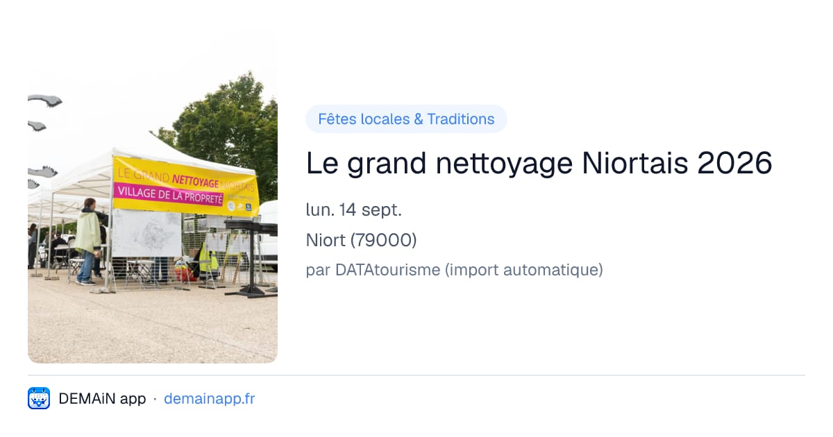 Le grand nettoyage Niortais 2026 — Niort