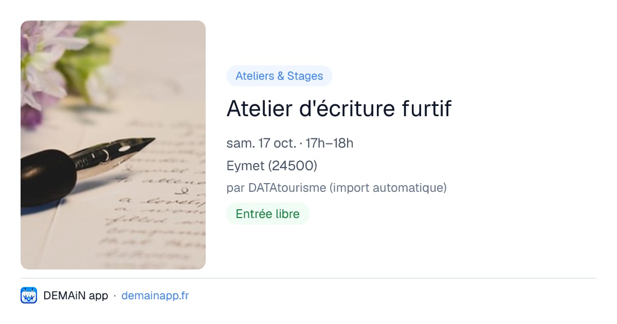 Atelier d'écriture furtif — Eymet