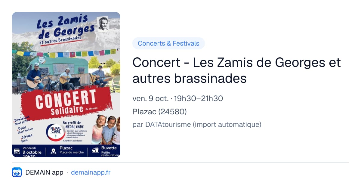 Concert - Les Zamis de Georges et autres brassinades — Plazac
