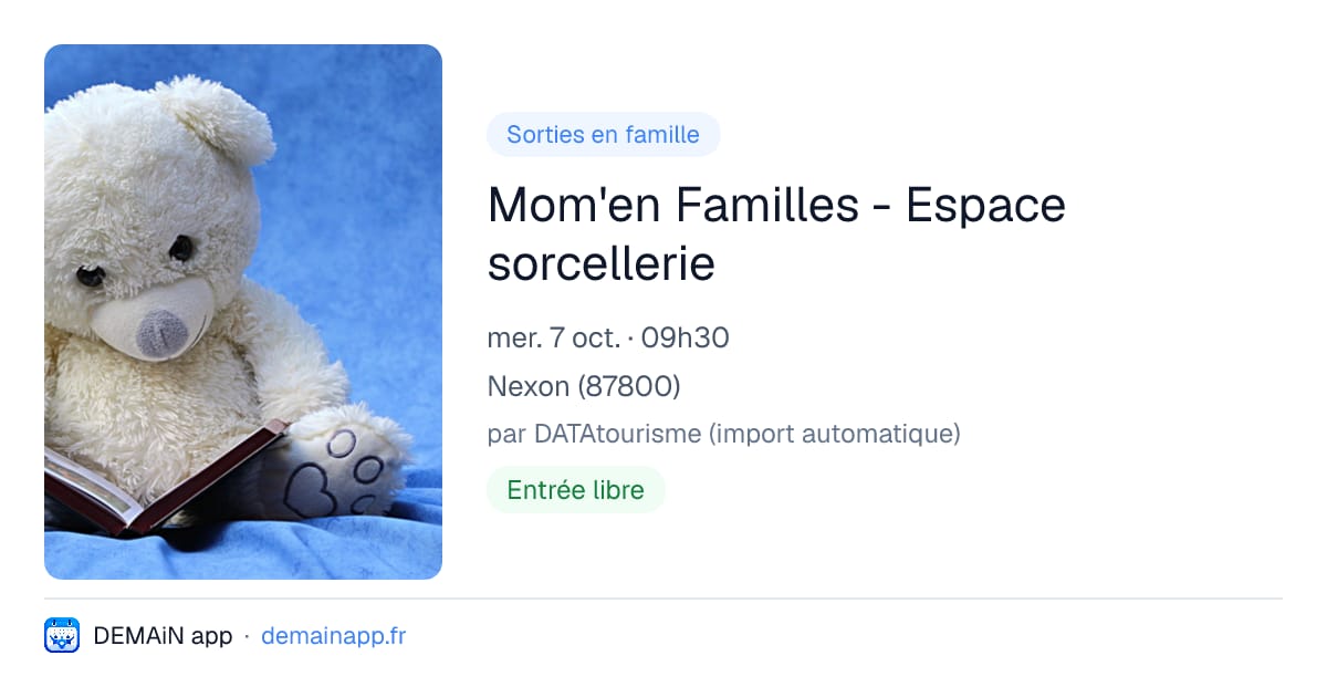 Mom'en Familles - Espace sorcellerie — Nexon