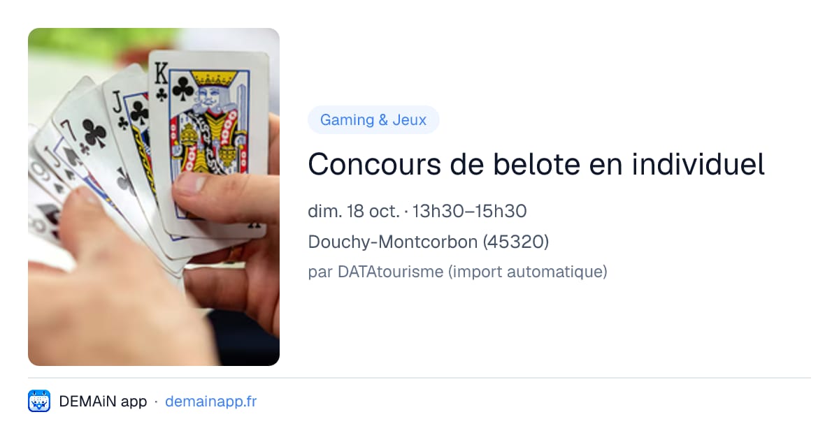 Concours de belote en individuel — Douchy-Montcorbon